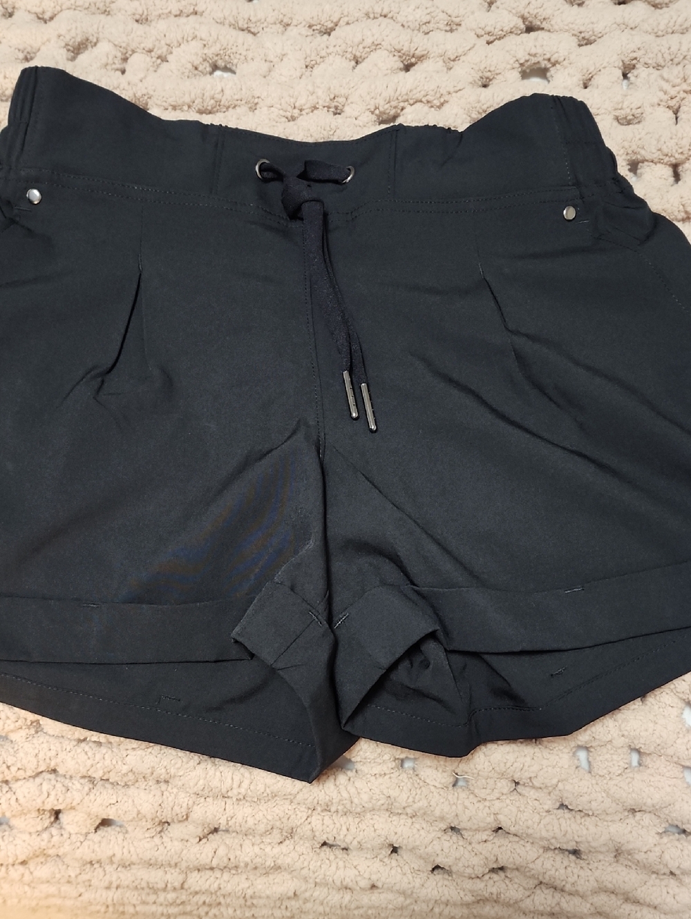 NWOT Mondetta Black High-Waist Drawstring Shorts XS